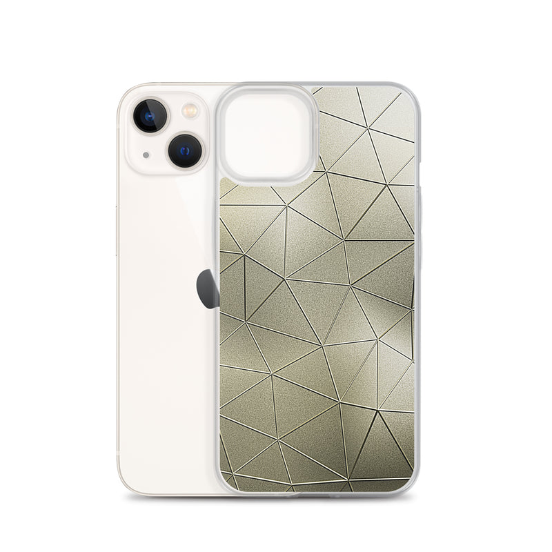 Load image into Gallery viewer, Golden Metal Polygon iPhone Clear Thin Case CREATIVETECH
