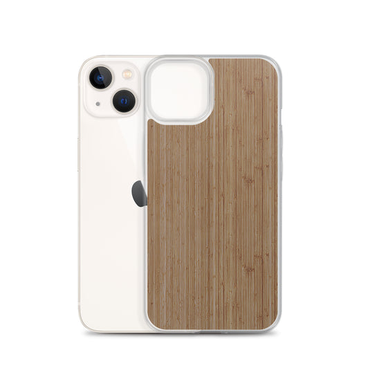 Bamboo Brown Wood iPhone Clear Thin Case CREATIVETECH