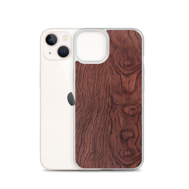 Load image into Gallery viewer, Bubinga Brown Wood iPhone Clear Thin Case CREATIVETECH