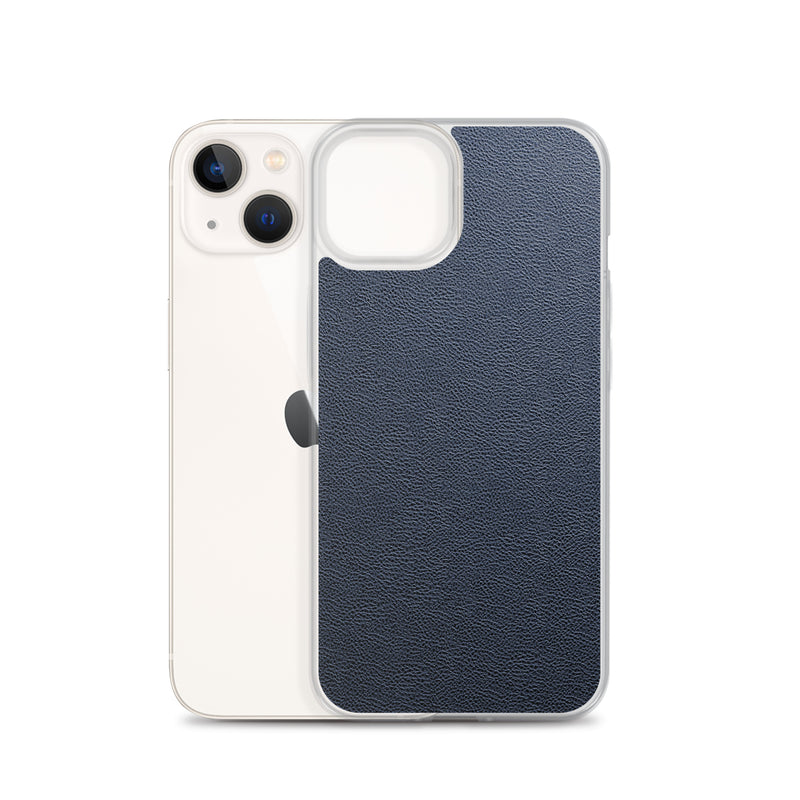 Load image into Gallery viewer, Dark Blue Leather iPhone Clear Thin Case CREATIVETECH
