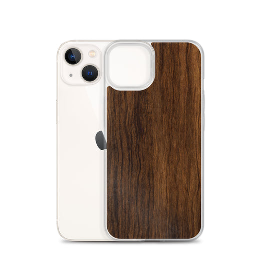 Dark Brown Wood iPhone Clear Thin Case CREATIVETECH