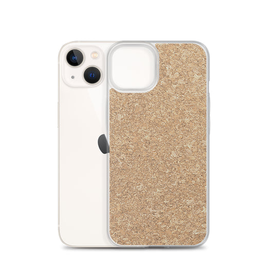 Light Brown Cork Wood iPhone Clear Thin Case CREATIVETECH