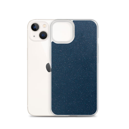Deep Blue Speckled iPhone Clear Thin Case CREATIVETECH