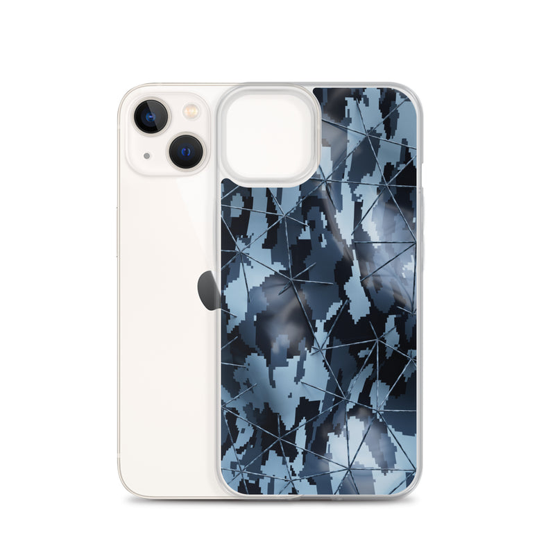 Load image into Gallery viewer, Dark Grey Military Camouflage Tech Polygon iPhone Clear Thin Case CREATIVETECH