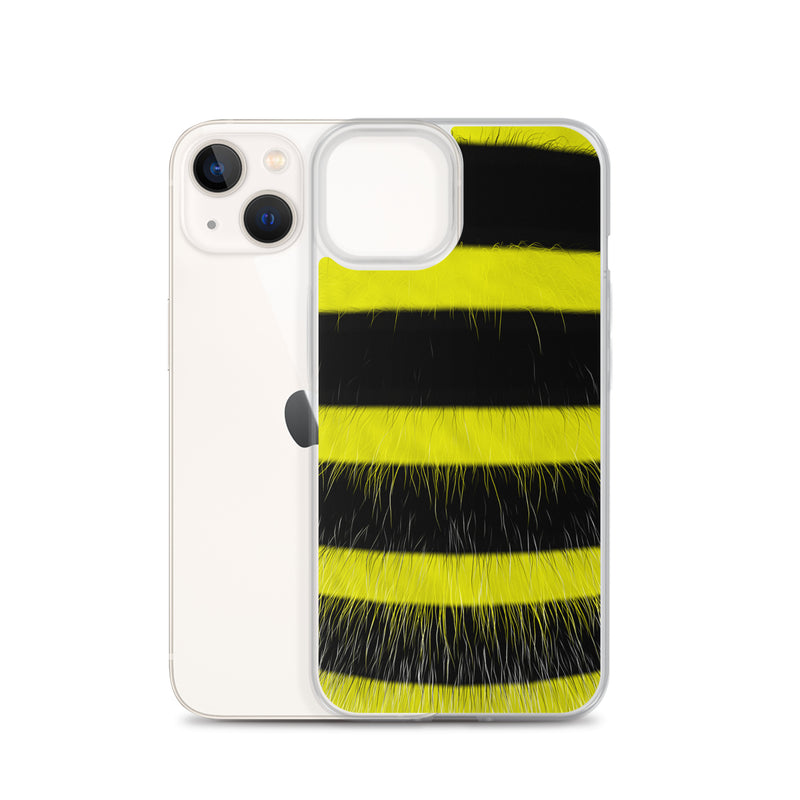 Load image into Gallery viewer, Fluffy Bee Yellow Black iPhone Clear Thin Case CREATIVETECH