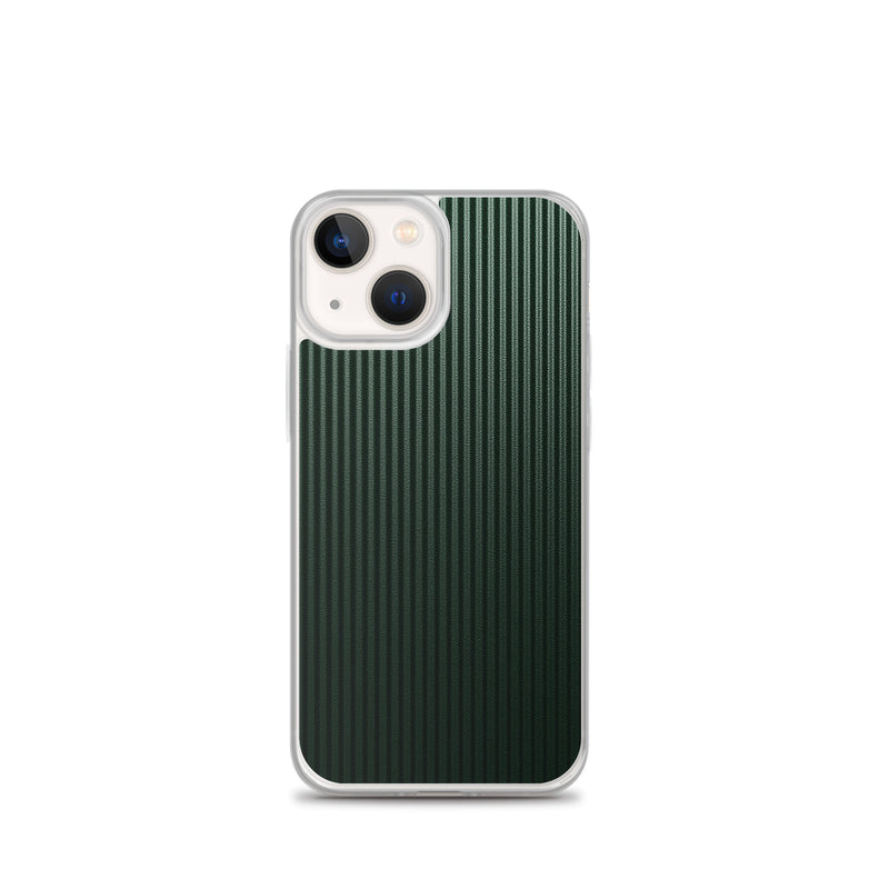 Load image into Gallery viewer, Dark Green Striped Carbon Fiber iPhone Clear Thin Case CREATIVETECH