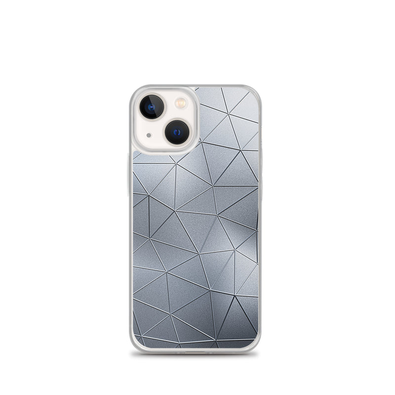 Load image into Gallery viewer, Silver Metal Polygon iPhone Clear Thin Case CREATIVETECH
