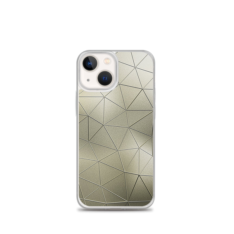 Load image into Gallery viewer, Golden Metal Polygon iPhone Clear Thin Case CREATIVETECH
