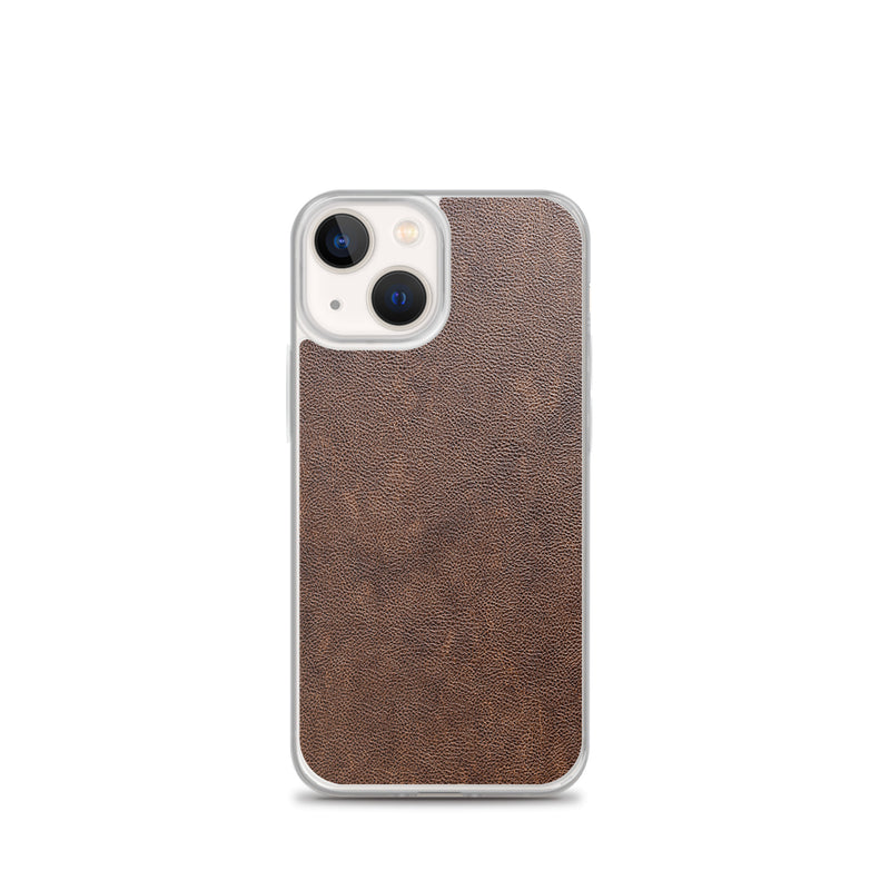 Load image into Gallery viewer, Light Brown Leather iPhone Clear Thin Case CREATIVETECH
