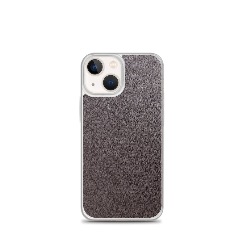 Load image into Gallery viewer, Dark Brown Leather iPhone Clear Thin Case CREATIVETECH
