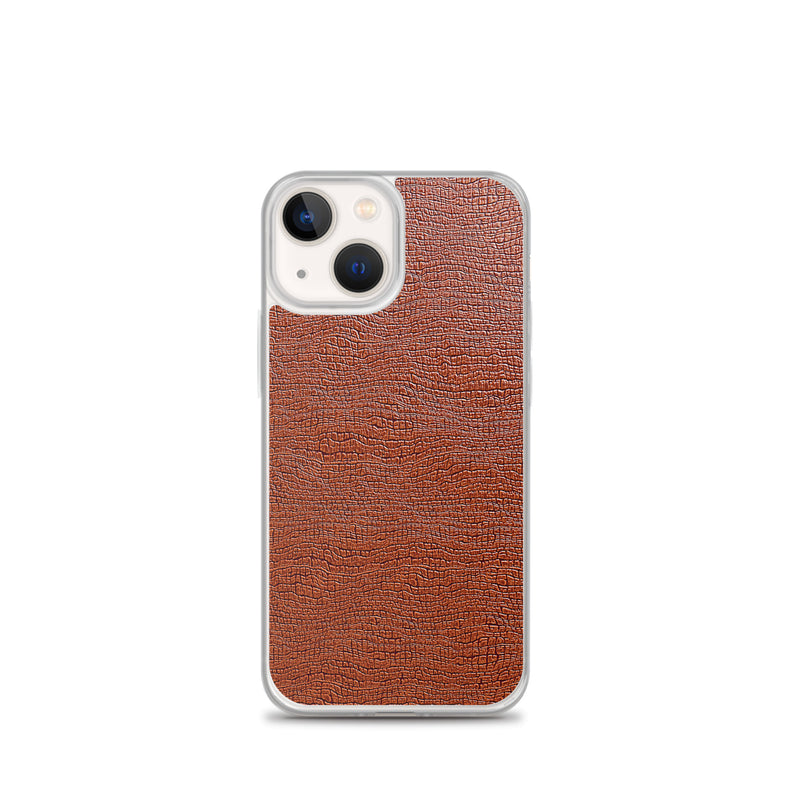 Load image into Gallery viewer, Exotic Brown Leather iPhone Clear Thin Case CREATIVETECH
