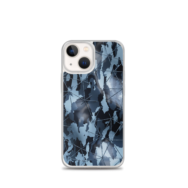 Load image into Gallery viewer, Dark Grey Military Camouflage Tech Polygon iPhone Clear Thin Case CREATIVETECH