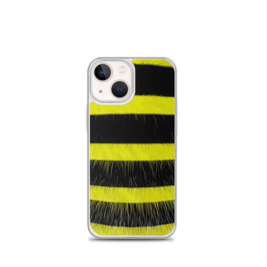 Fluffy Bee Yellow Black iPhone Clear Thin Case CREATIVETECH