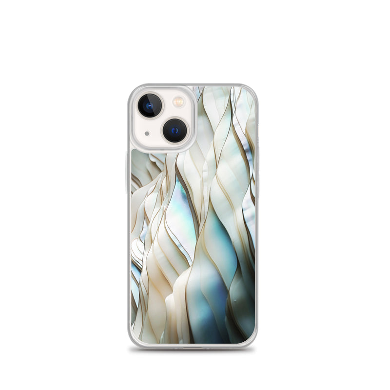 Load image into Gallery viewer, Cream Blue White Pearl iPhone Clear Thin Case CREATIVETECH