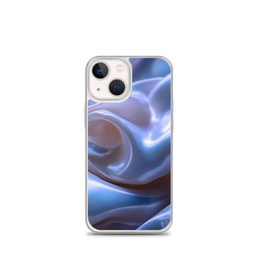 Blue Satin Pearl Cloth iPhone Clear Thin Case CREATIVETECH