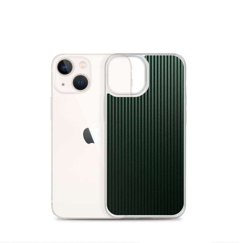 Load image into Gallery viewer, Dark Green Striped Carbon Fiber iPhone Clear Thin Case CREATIVETECH