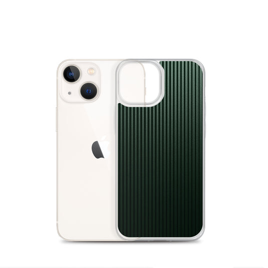 Dark Green Striped Carbon Fiber iPhone Clear Thin Case CREATIVETECH