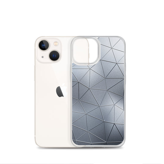 Silver Metal Polygon iPhone Clear Thin Case CREATIVETECH