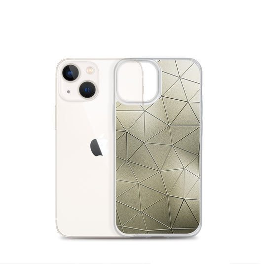 Golden Metal Polygon iPhone Clear Thin Case CREATIVETECH