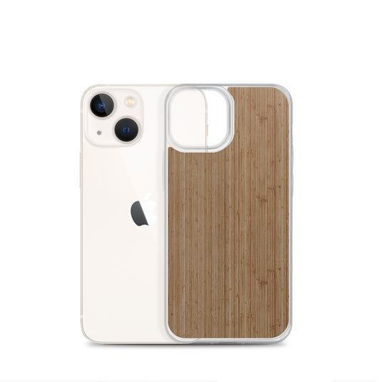 Bamboo Brown Wood iPhone Clear Thin Case CREATIVETECH