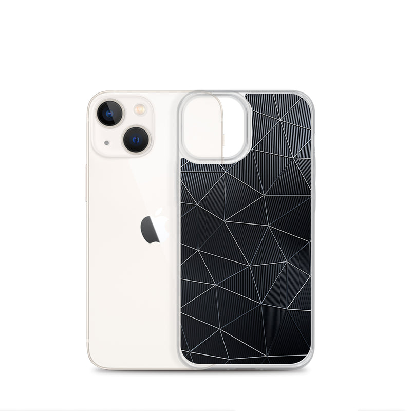 Load image into Gallery viewer, Silver Polygon Carbon Fiber iPhone Clear Thin Case CREATIVETECH
