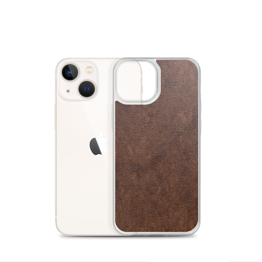 Light Brown Leather iPhone Clear Thin Case CREATIVETECH