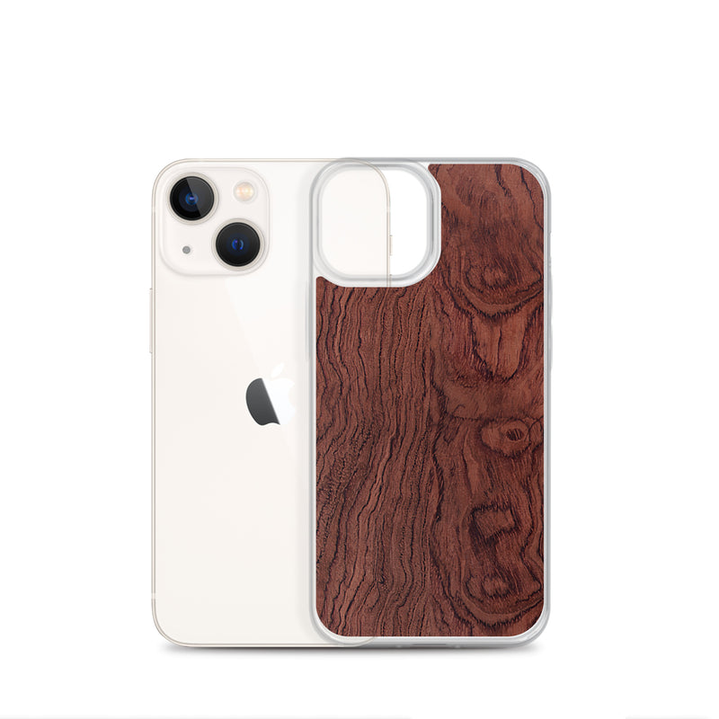 Load image into Gallery viewer, Bubinga Brown Wood iPhone Clear Thin Case CREATIVETECH