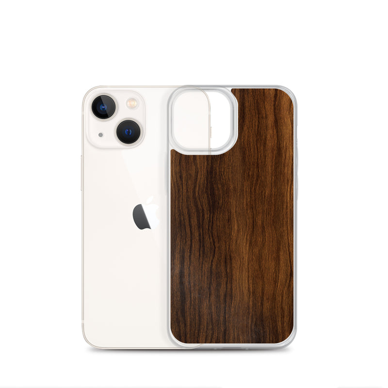 Load image into Gallery viewer, Dark Brown Wood iPhone Clear Thin Case CREATIVETECH
