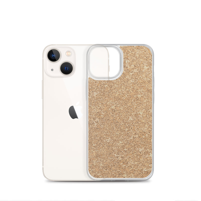 Load image into Gallery viewer, Light Brown Cork Wood iPhone Clear Thin Case CREATIVETECH
