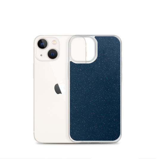 Deep Blue Speckled iPhone Clear Thin Case CREATIVETECH