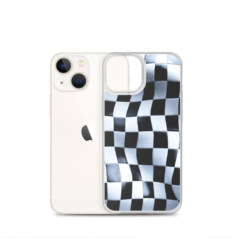 Load image into Gallery viewer, Chess Board Black White iPhone Clear Thin Case CREATIVETECH
