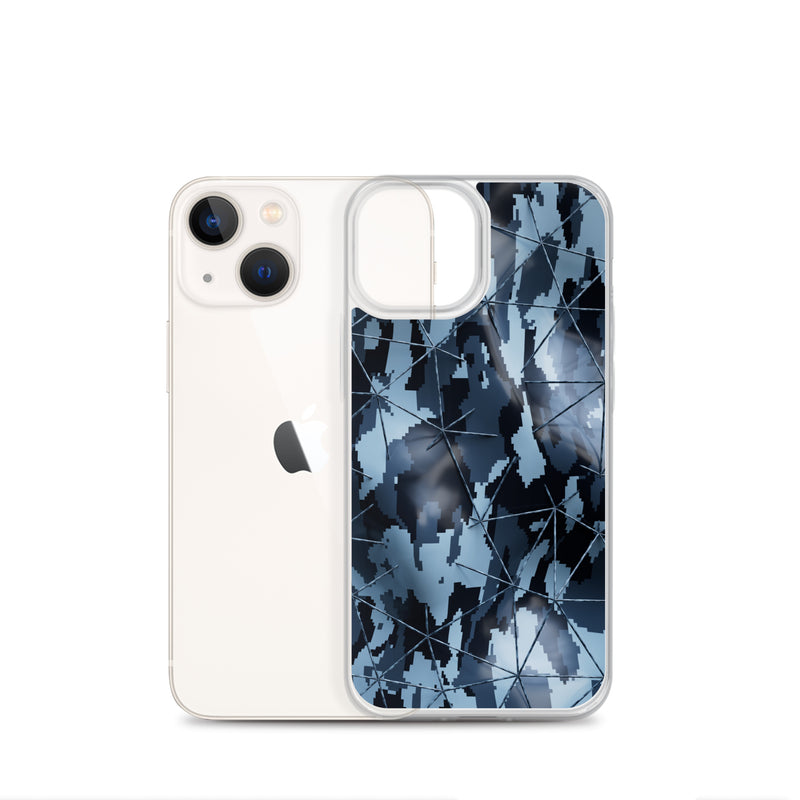 Load image into Gallery viewer, Dark Grey Military Camouflage Tech Polygon iPhone Clear Thin Case CREATIVETECH