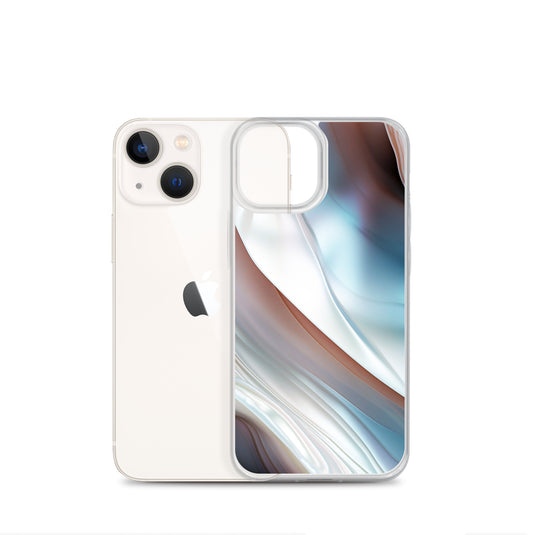 Pearl Blue iPhone Clear Thin Case CREATIVETECH