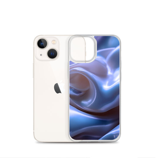 Blue Satin Pearl Cloth iPhone Clear Thin Case CREATIVETECH