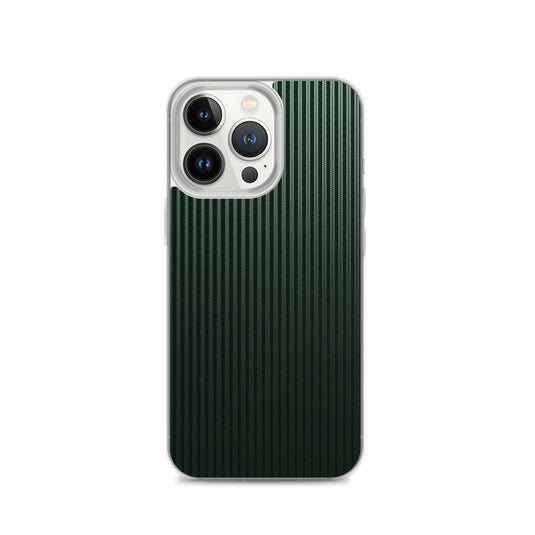 Dark Green Striped Carbon Fiber iPhone Clear Thin Case CREATIVETECH