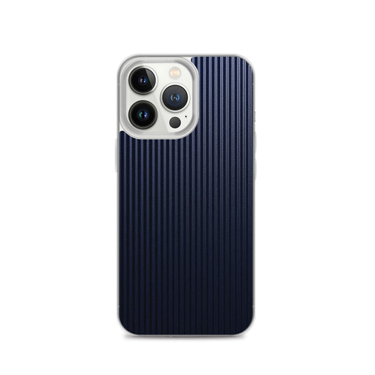 Dark Blue Ribbed Carbon Fiber iPhone Clear Thin Case CREATIVETECH