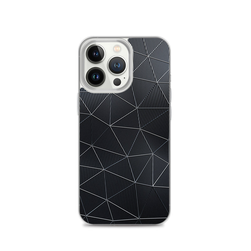 Load image into Gallery viewer, Silver Polygon Carbon Fiber iPhone Clear Thin Case CREATIVETECH
