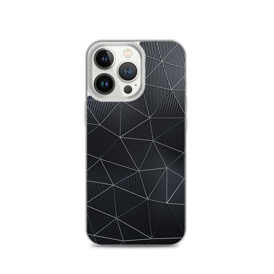 Silver Polygon Carbon Fiber iPhone Clear Thin Case CREATIVETECH