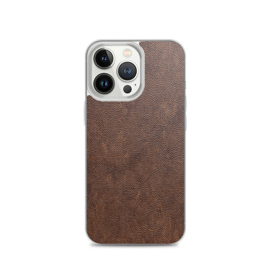 Light Brown Leather iPhone Clear Thin Case CREATIVETECH