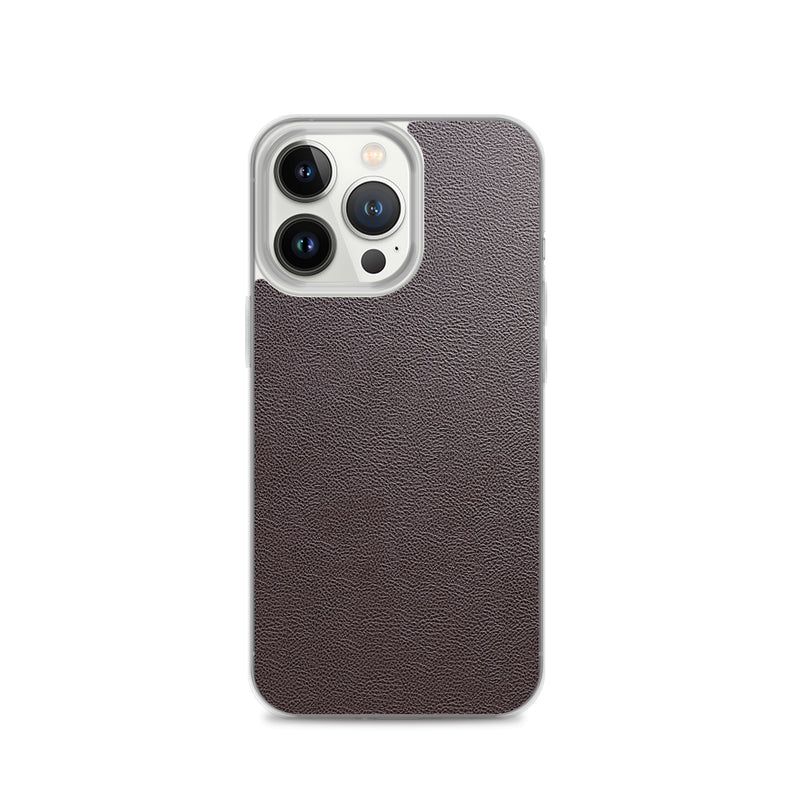 Load image into Gallery viewer, Dark Brown Leather iPhone Clear Thin Case CREATIVETECH
