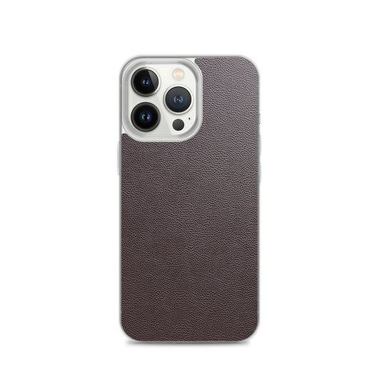 Dark Brown Leather iPhone Clear Thin Case CREATIVETECH