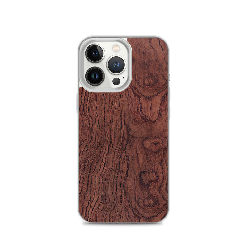 Load image into Gallery viewer, Bubinga Brown Wood iPhone Clear Thin Case CREATIVETECH