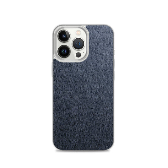 Dark Blue Leather iPhone Clear Thin Case CREATIVETECH