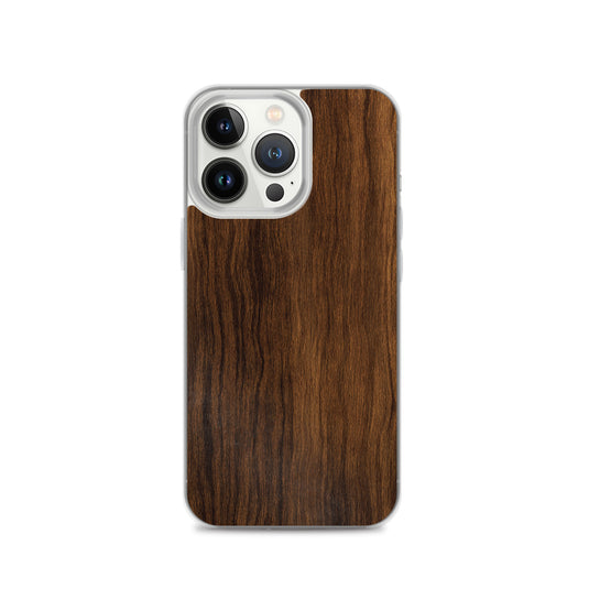 Dark Brown Wood iPhone Clear Thin Case CREATIVETECH