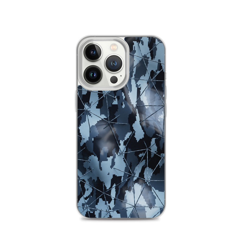 Load image into Gallery viewer, Dark Grey Military Camouflage Tech Polygon iPhone Clear Thin Case CREATIVETECH