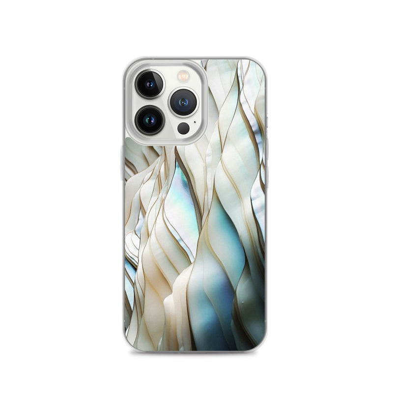 Load image into Gallery viewer, Cream Blue White Pearl iPhone Clear Thin Case CREATIVETECH
