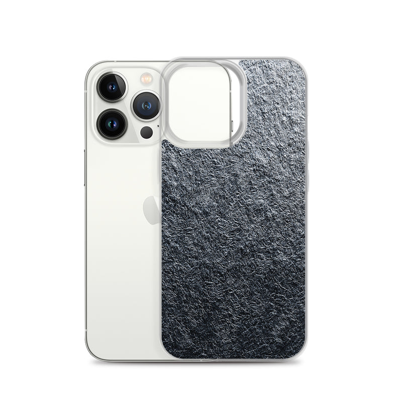 Load image into Gallery viewer, Silver Foil Metal iPhone Clear Thin Case CREATIVETECH