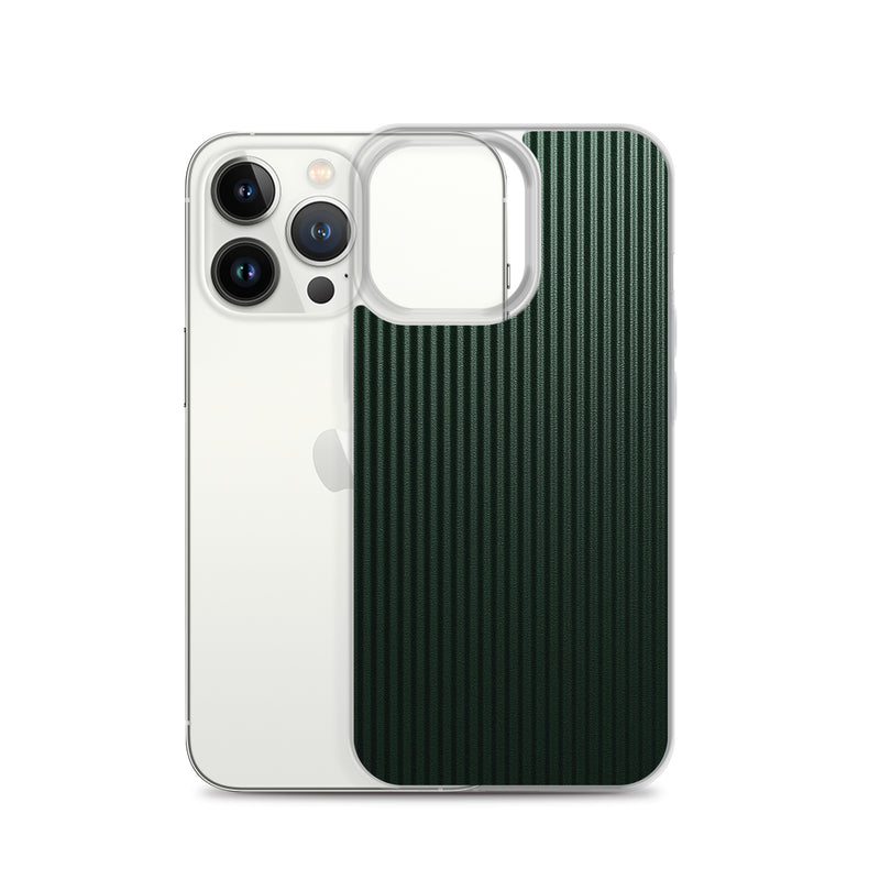 Load image into Gallery viewer, Dark Green Striped Carbon Fiber iPhone Clear Thin Case CREATIVETECH
