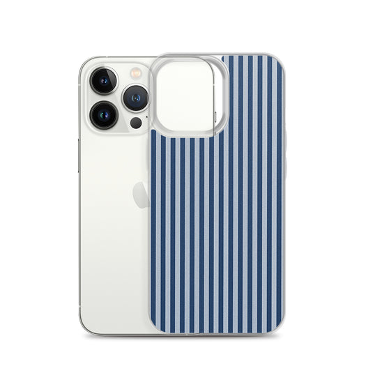 Marine Blue Ribbed iPhone Clear Thin Case CREATIVETECH