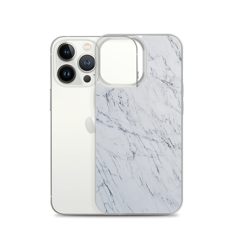 Load image into Gallery viewer, White Marble Stone iPhone Clear Thin Case CREATIVETECH
